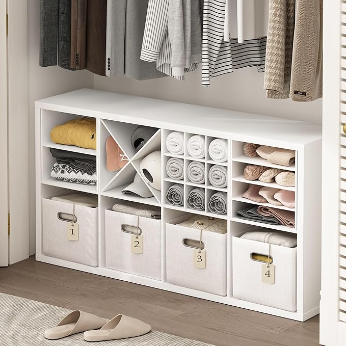 Furinno Cubicle X-Shelf Cube Organizer Insert (Does not fit IKEA Kallax Shelving), White