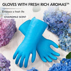 Vgo... 1 Pair Household Cleaning Gloves Infused with Rresh Rich Aromas, Lined Dishwashing Gloves,Long Sleeves Kitchen, Bathroom Cleaning, Gardening, Pet Care(Light Blue,M,TP1117)