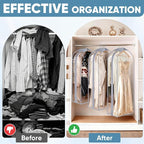 BALEINE 40'' Clear Garment Bags, 10.5'' Wide PEVA Suit Bag for Closet Clothes Dresses Suit Coats Storage (Clear, 6PK)
