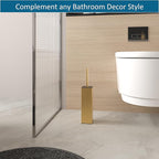 BVL Toilet Brush and Hoder Set Brushed Gold Freestanding for Bathroom
