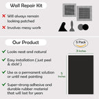 Rubber Bond Self-Adhesive Rubber Wall Outlet Cover Plate 5 Pack - Easy to Apply Peel & Stick Drywall Hole Patch - 5x3 Inch Screwless Blank Wall Plate Cover - Premium Rubber Wall Hole Cover (Black)