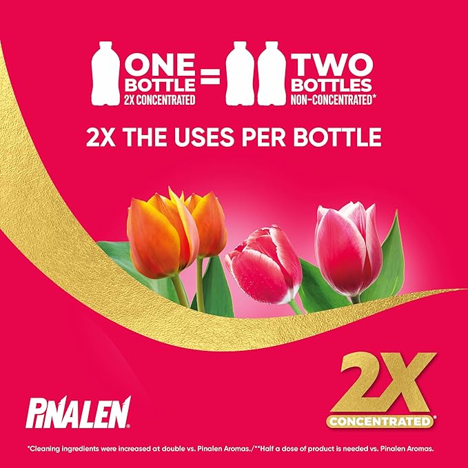 PINALEN 2X Max Aromas Concentrated Multipurpose Cleaner - Floral Delight Scent - 108 fl oz - All Purpose Cleaner for Kitchen, Bathroom, Floors & Outdoors