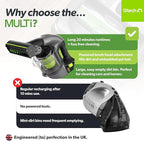 Gtech Multi MK2 Cordless Handheld Vacuum Cleaner with Powered Brush Bar - Mulitple Attachments - Perfect for Home, Stairs, Cars, and More - Rechargeable 22v Li-ion Battery - Lightweight (3.5 lbs.)