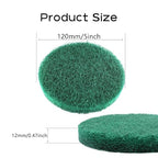 8PCS 5'' Scrubber Scouring Pads, Drill Powered Brush Tile Scrubber Scouring Pads for Furniture Automotive Cleaning, Rust Removal, Green