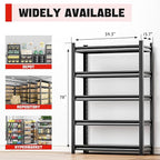 OLLRRACT Heavy Duty Garage Shelf – 5 Shelf Storage Shelving Rack Organizer for Home, Workshop, or Utility Spaces, Metal Shelving Unit for Maximizing Garage Storage 16" D x40 W x78 H