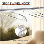 60 Pack M-Style Plastic Pants Hangers, Thin Space Saving Hanger with Rubber Pads and 360° Hook - Non Slip Clothes Hangers, Closet Organizer for Camisole, Tank Top, Dresses, Skirt - Gray
