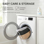JMvicyroam 65L Extra Large Blanket Basket for Living Room - Woven Cotton Rope Laundry Hamper with Reinforced Handles - Storage Bin for Pillows, Comforters & Toys - Machine Washable,Black&Jute
