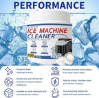Ice Machine Cleaner Maker and Descaler - 100 Ice Maker Cleaner Tablets Compatible with All Major Brands, Nickel Safe Descaler Countertop Portable Commercial Icemaker Cleaning Solution