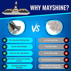 MAYSHINE Microfiber Hardwood Floor Wet and Dry Dust Mop w/ 5 Reusable Pads, 360 Spin Mop System | Use on Wood, Tile, Laminate, Vinyl and More | Flat Mop with 60" Extendable Stainless Steel Handle