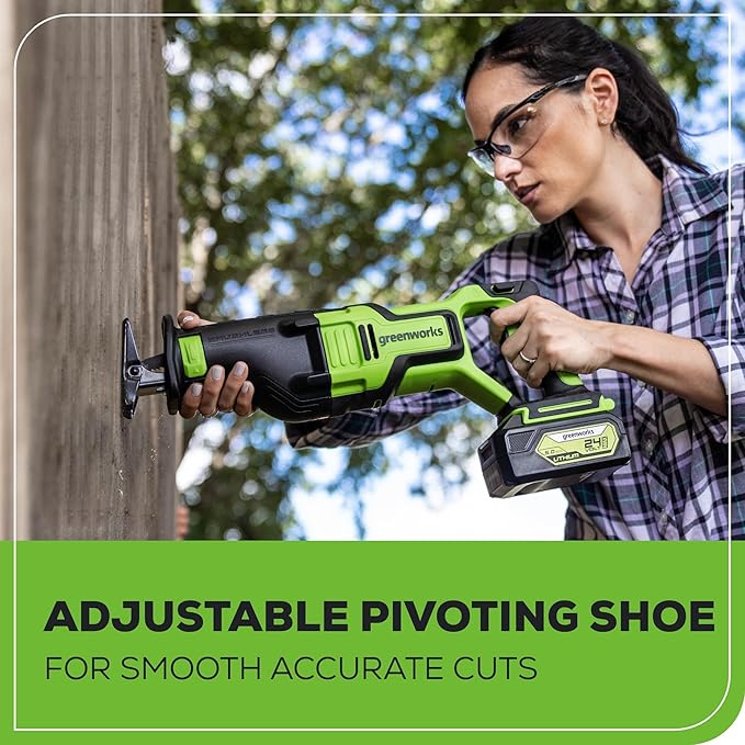 Greenworks 24V Brushless 2-Tool Combo Kit,Cordless Reciprocating Saw+4-1/2" Circular Saw Power Tool Sets Including Battery