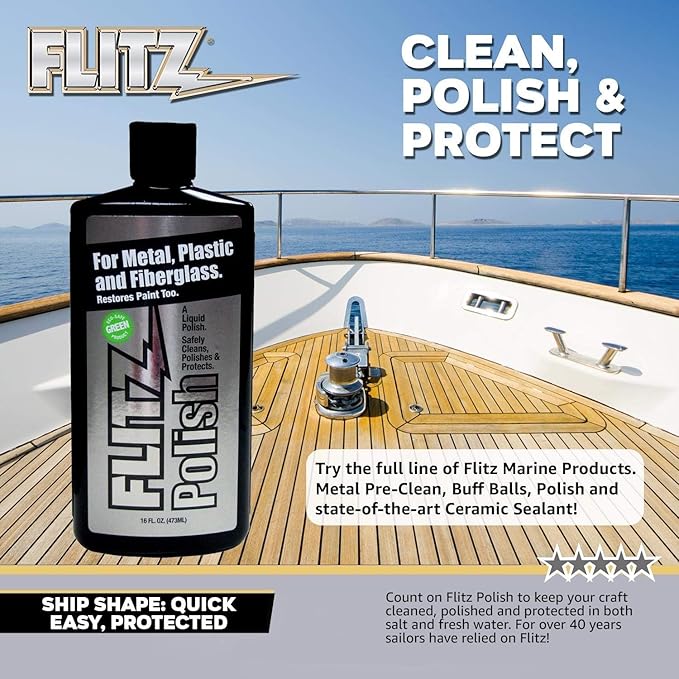 Flitz Multi Purpose Metal Polish Liquid - 7.6oz Bottle of USA-Made Tarnish Remover - For Aluminum, Chrome, Brass, Nickel, Silver - Non-Abrasive Metal Cleaner and Polish, Restorer (3 Pack)