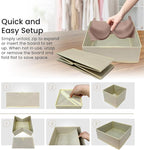 Reli. Drawer Organizer Clothes (14 Pack) | Dresser Drawer Organizers & Nursery Organization | Foldable Fabric Dresser Storage Dividers for Bras, Nursery, Changing Table, Baby Clothes, Clothing (Beige)