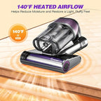 SakerPlus Powerful Bed Vacuum Cleaner,16KPa Mattress Vacuum with 36,000 Pulses/Min Beating & 140°F Warm Air, 3-Cup Cyclone System, Smart Display, Handheld Vacuum for Bed Sofa Couch Pet Hair
