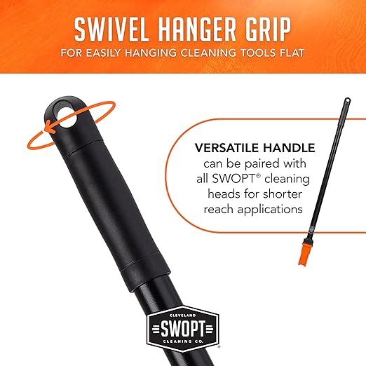 SWOPT 12” Upright Dustpan, Standard Combo – Ergonomic Design Eliminates Need to Bend While Cleaning – Interchangeable with All SWOPT Cleaning Products
