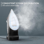 Rowenta Access Stainless Steel Soleplate Steam Iron with Retractable Cord, Powerful Steam Diffusion, Auto-off and Anti-Drip, 1725 Watts, Black Clothes Iron, DW2459