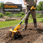 Brushless Cordless Tiller Cultivator Compatible with Dewalt 20V Max Battery(Tool Only), 800W Electric Power Tiller for Gardening, Battery Powered Garden Cultivator Portable Rototiller for Lawn