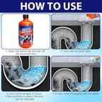 Drain Clog Remover, Professional Strength Liquid Drain Opener and Cleaner, Fast Acting Dissolver for Bathroom, Kitchen and Toilet, 500mL