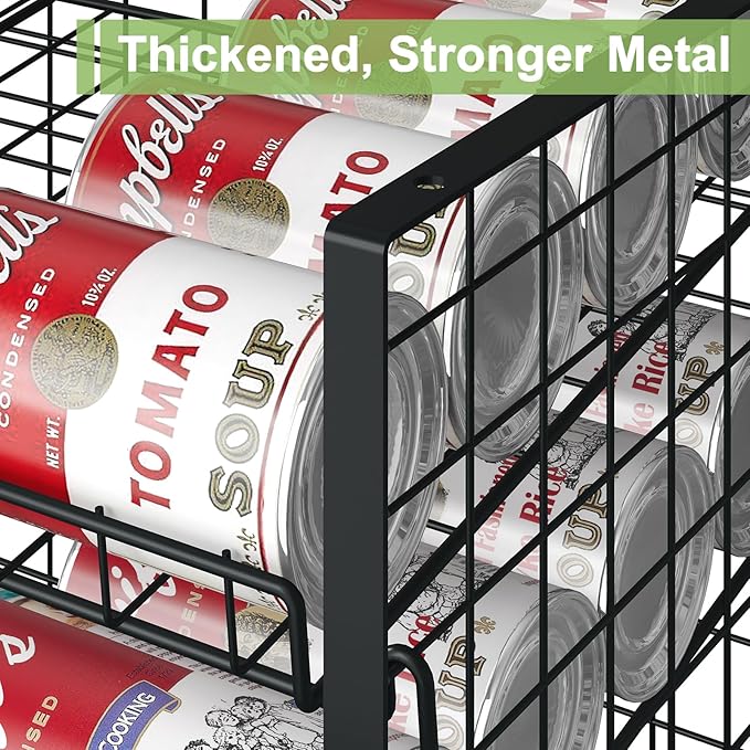 JKsmart 3-Tier Stackable Can Rack Organizer for Pantry, Adjustable Can Storage Holder for Various Ounces of Canned food Soda Drinks, Can Dispenser for Kitchen Cupboard Cabinet, 2 Pack