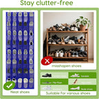 Unjumbly Over the Door Shoe Organizer with 40 Large Breathable Mesh Pockets, Space Saving Shoe Holder, Hanging Shoe Rack for Entryway Bedroom Closet Storage (Navy Blue, 40 Pockets)
