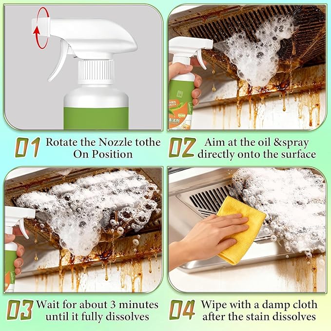 Fly Spray Clèanse Household Formula,Kitchen Appliance Cleaner Spray,Multi-Purpose Degreaser for Oven,Stove, Range Hood & Countertops, Gentle Formula for Daily Cleaning, Fresh & Easy Wipe Clean, 300 ml