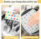 XANGNIER 10 Pcs Non Scratch Wire Dishcloth,2025 New Upgrade Steel Wool Cleaning Cloths for Wet and Dry,Multipurpose Wire Dishwashing Rag,Metal Mesh Miracle Cleaning Cloths for Kitchen,Dishes,Sink