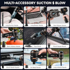 Handheld Vacuum Cordless, Car Vacuum Cleaner with Brushless Motor, Strong Suction Vacuum & Compressed Air Dusters with LED Light, Wireless Mini Portable Hand Vacuum Blower for Home, Pet (Black)