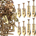 40 Sets Self-Drilling Drywall Anchors, Zinc Plated Steel Screws and Anchors Kit Heavy Duty, No Drill or Holes in Wall, for Garden Statues, Patio Furniture, TV, Shelf Straps, Cabinets - 4 Sizes