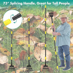 Rake, 73 Inch Long, 11 Tines Small Metal Garden Rake for Leaves, Heavy Duty 9 Inch Wide Rakes for Lawns, Yard Leaf Rakes for Gardening , Flower Beds, Shrub, Kids
