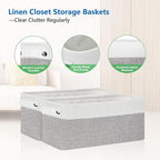 Bidtakay Small Bins for Organization Fabric Baskets for Toilet Paper Storage [4-Pack] Collapsible Narrow Baskets for Towels Socks Organizer Decorative Bins for Nursery Closet Cabinet -15x6x5.5In