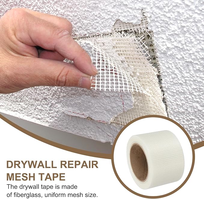 PATIKIL Drywall Repair Mesh Tape, 3 inch x 82 ft Fiberglass Repair Patch Self-Adhesive Dry Wall Joint Tape 9 Mesh Wall Hole Crack and Seam Patch, White