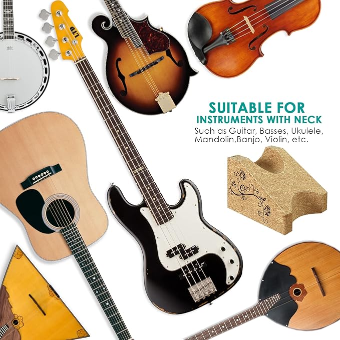 Hricane Guitar Neck Rest,Guitar Neck Support Pillow-Two Angles Guitar Neck Cradle,String Instrument Repair Kit for Guitar Workstation, Ukuleles, Violins, Banjos, Mandolins