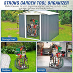 Garden Tool Organizer for Garage, Garden Tool Rack, Up to 58 Long Handled Tools, Yard Tool Holder for Garage, Shed, Outdoor, Tool Stand, Black (Garden Tool Rack)