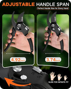 8.5" Pruning Shears for Gardening, 【Unique Stepless Handle Opening】Professional Bypass Garden Clipper for All Hands, SK5 Steel Blades, Heavy Duty Ergonomic Plant Pruners for Branch