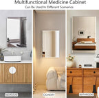 Bathroom Medicine Cabinet with 20x30 in Rectangular Beveled Frameless Mirror,Wall Mounted Mirror Cabinet for Bathroom Toilet Kitchen,Recess or Surface Mount,Already Assembly