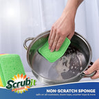 Scrub and Wipe Scrubbing Pads [10 Pack] – SCRUBIT Dual Sided Scouring Pad and Sponge - Reusable Kitchen Scrubbing Sponges for Dishes, Pots, Pans Utensils & Non-Stick Cookware (Pink)