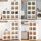 Large Stackable Storage Bins with Lids, 660QT-165QT*4Tier Foldable Cabinet for Closet Organizers, Plastic Storage Containers Box with Wheels