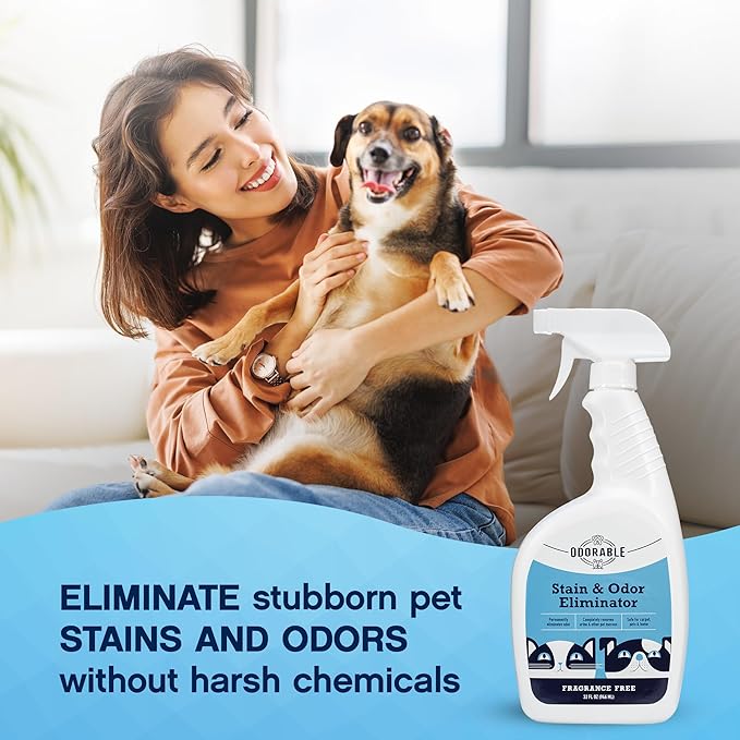 Stain & Odor Eliminator (32 oz) - Professional Cleaner for Pet Urine, Vomit & Feces, Safe on Carpet, Couch & Floor, Pet Stain Eliminator Spray, Advance Odor Control Technology