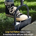 Saw Tooth Edger Lawn Tool with T Grip Handle，Half Moon Shape，Sharp Saw Tooth，Tool with T Grip Handle, Hand Edging Tools for Landscaping, Garden, Flower Beds, Borders, Sidewalk, Turf, Yard (A)