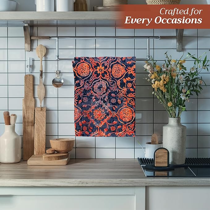 Maison d' Hermine Kitchen Towels Set of 3 100% Cotton 27.50" x 20" Reusable Cloth Tea Dish Towels Absorbent with Hanging Loop for Kitchen, Home, Dining, Cocktail Parties (Imperfection)