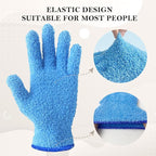 Evridwear Microfiber Dusting Gloves, Dusting Cleaning Glove for Plants, Blinds, Lamps and Small Hard to Reach Corners, 2 Pairs (Blue S/M)