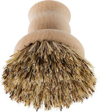 Redecker Pot Brush with Union Fiber Bristles, 2-1/2-inch Diameter, Brown Beechwood Handle, Made in Germany