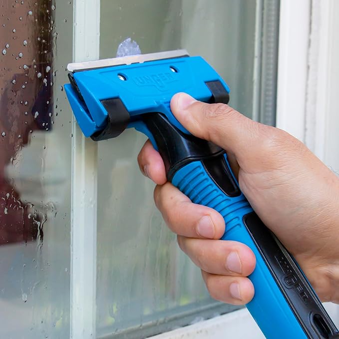 Unger 12” Professional All-Purpose Scraper Replacement Blades, 10 Pack, Dual-Sided Adhesive Cleaning Supplies for Windows, Glass, Floors, Paint, Stickers, Gum Removal