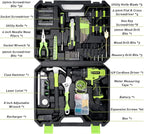 Cordless Drill: 12V Power Drill Set with Lithium Battery, 142Pcs Electric Tools Set with 3/8"Keyless Chuck, Portable Household Basic Tool Kit with Tool Box for Home, Green