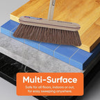Superio Kitchen and Home Horsehair Broom With Wood Handle, Fine Premium Bristles - Heavy Duty Household Broom Easy Swiping Dust And Wisp Floors And Corners , 12" sweeping head