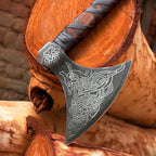 MDM-012 Custom Hand Forged Viking Axe Real Tomahawk Viking Hatchet Beared Camping Axe, 5160 HIGH Carbon Steel Blade, Throwing Set Vintage Ax Viking Gift for Him - Viking Gifts (largegardzilax)