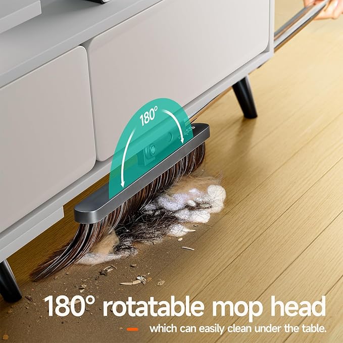 Broom and Dustpan Set for Home, Extra Brush Head & 51.6" Adjustable Long Handle, with Comb Teeth for Pet Hair, Lightweight Indoor Sweeping Kit for Hardwood Floor
