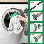 Heavy Duty Mop for Floor Cleaning, Industrial Commercial Mop with 57.5 Inches Long Handle,Looped-End String Wet Cotton Mops for Garage, Warehouse, Workshop
