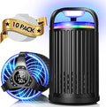 Fly Trap Indoor, 3 in 1 Fruit Fly Traps for Indoors Gnat Traps for House Indoor, Smart Flying Insect Trap Bugs Light Mosquito Catcher with 10 Refills, Ideal for Kitchen, Graden, RV, Office - Black