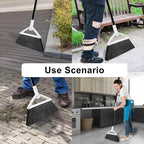 Heavy Duty Angle Broom 2 Pack - White Broom for Outdoor & Indoor, Garage, Driveway, Sidewalk, Kitchen & More, Long Handle