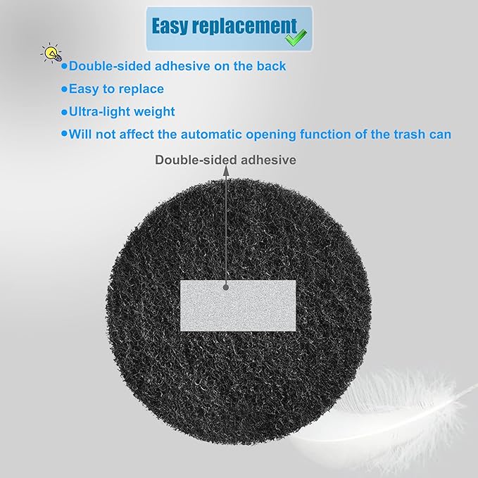 12-Pack 7.25 Inches Large Compost Bin Odor Absorbing Filters, Stick-on Activated Charcoal Deodorizer for Kitchen Trash Cans, Compost Buckets, Countertops and Recycle Bins